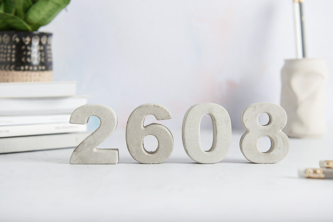 Raw Concrete 3D Numbers