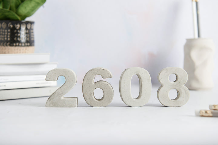 Raw Concrete 3D Numbers
