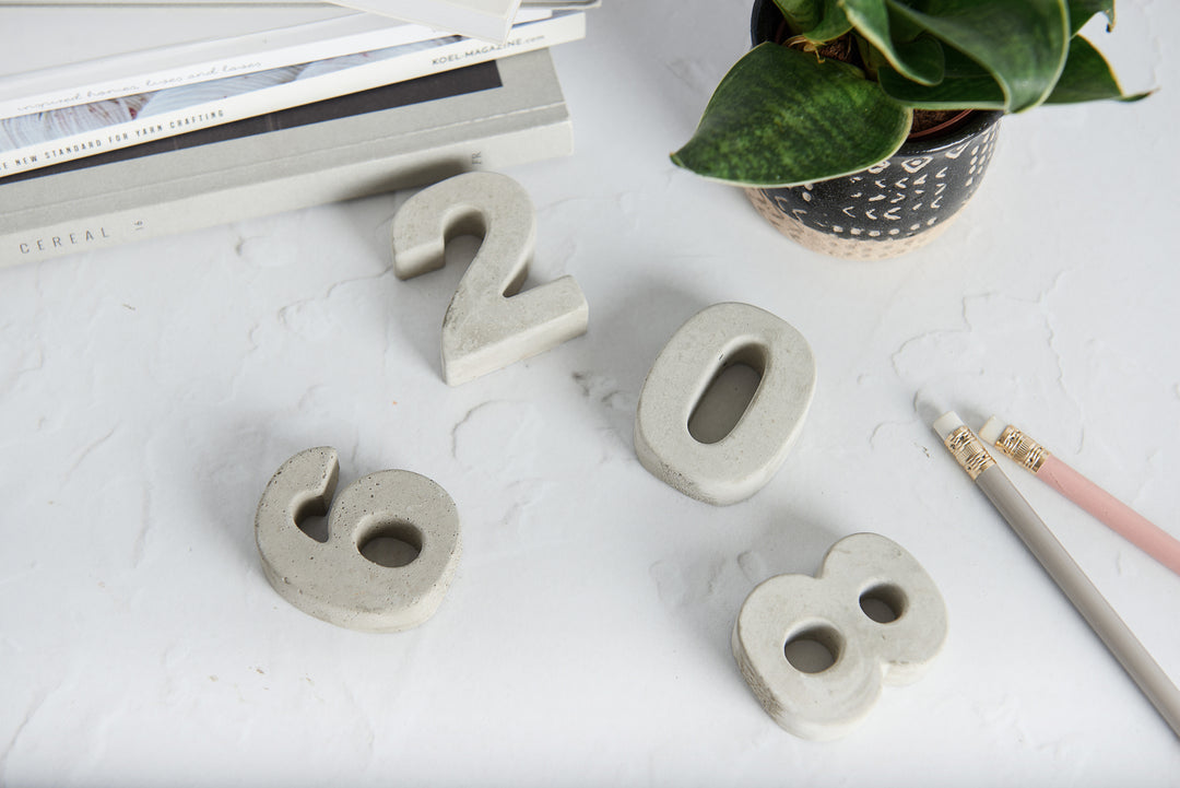 Raw Concrete 3D Numbers