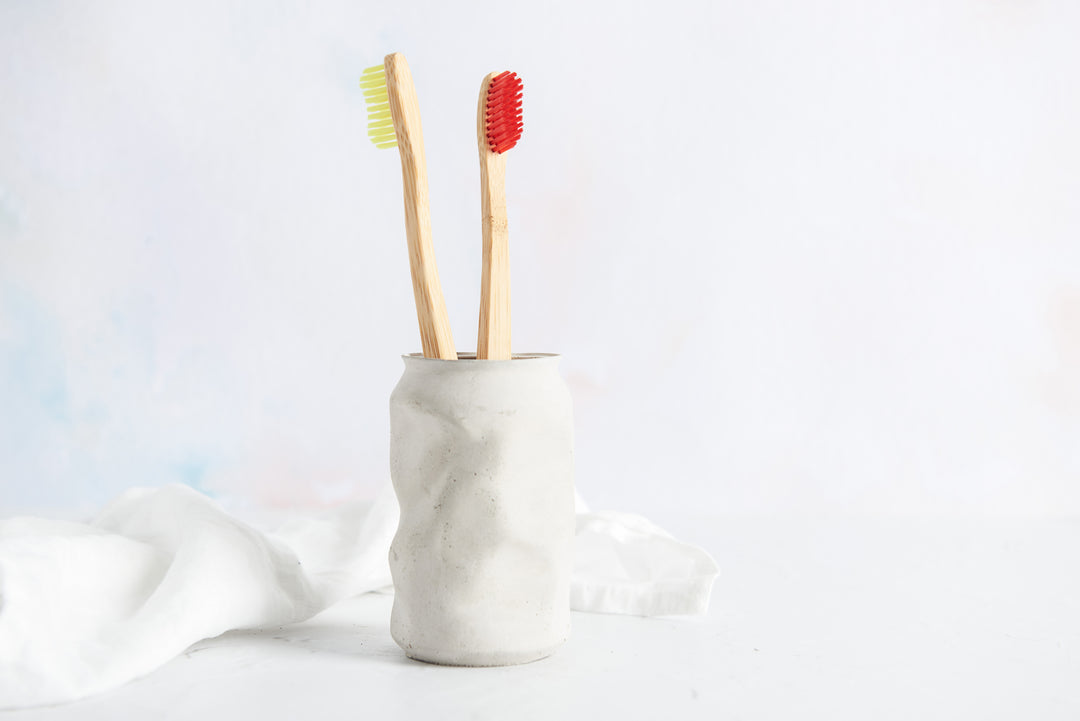 Crushed Can Style Concrete Pot