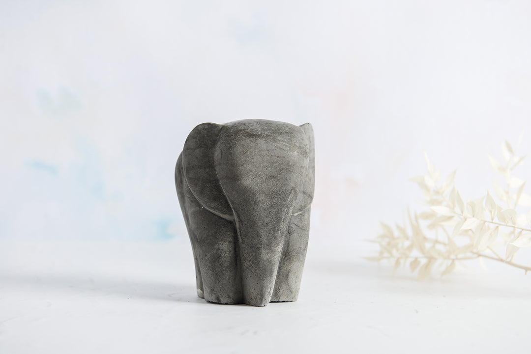 Concrete Elephant Bookends