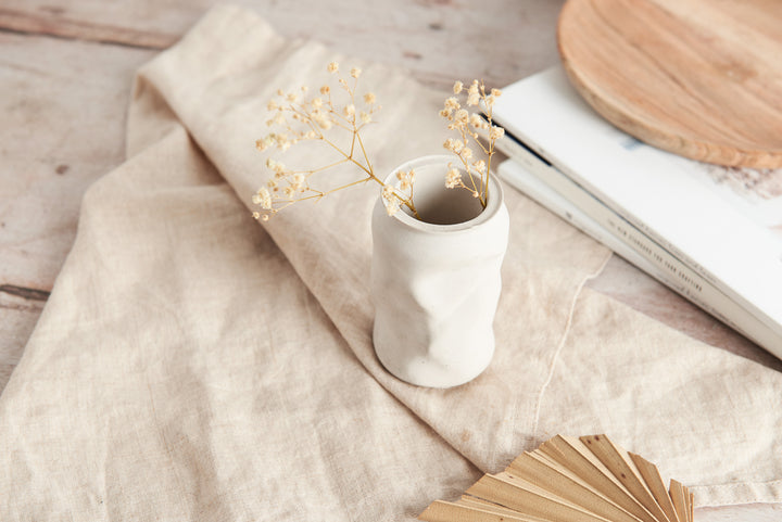 Crushed Can Style Concrete Pot