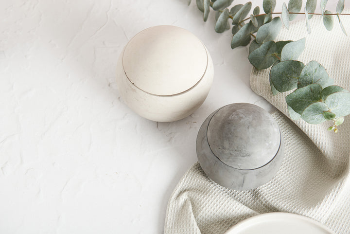 Spherical Concrete Pots with Lid