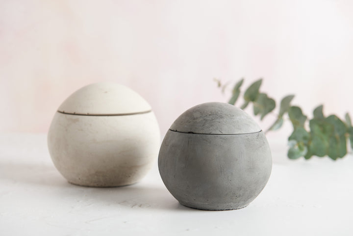 Spherical Concrete Pots with Lid