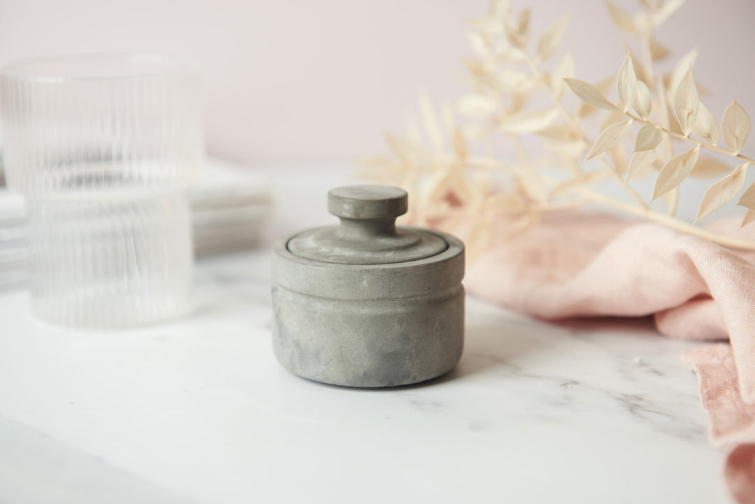 Salt and Pepper Concrete Pinch Pots