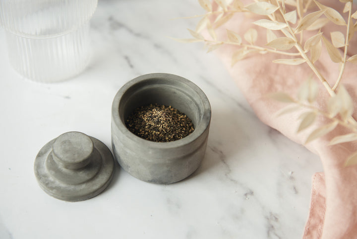 Salt and Pepper Concrete Pinch Pots