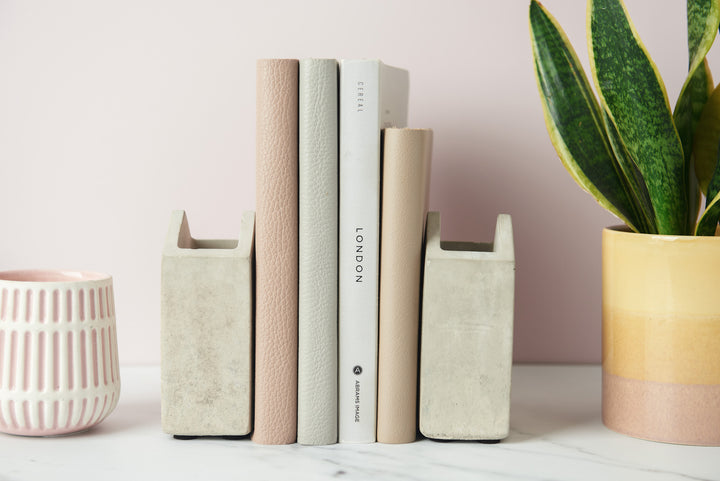 Concrete House Pot Shaped Bookends