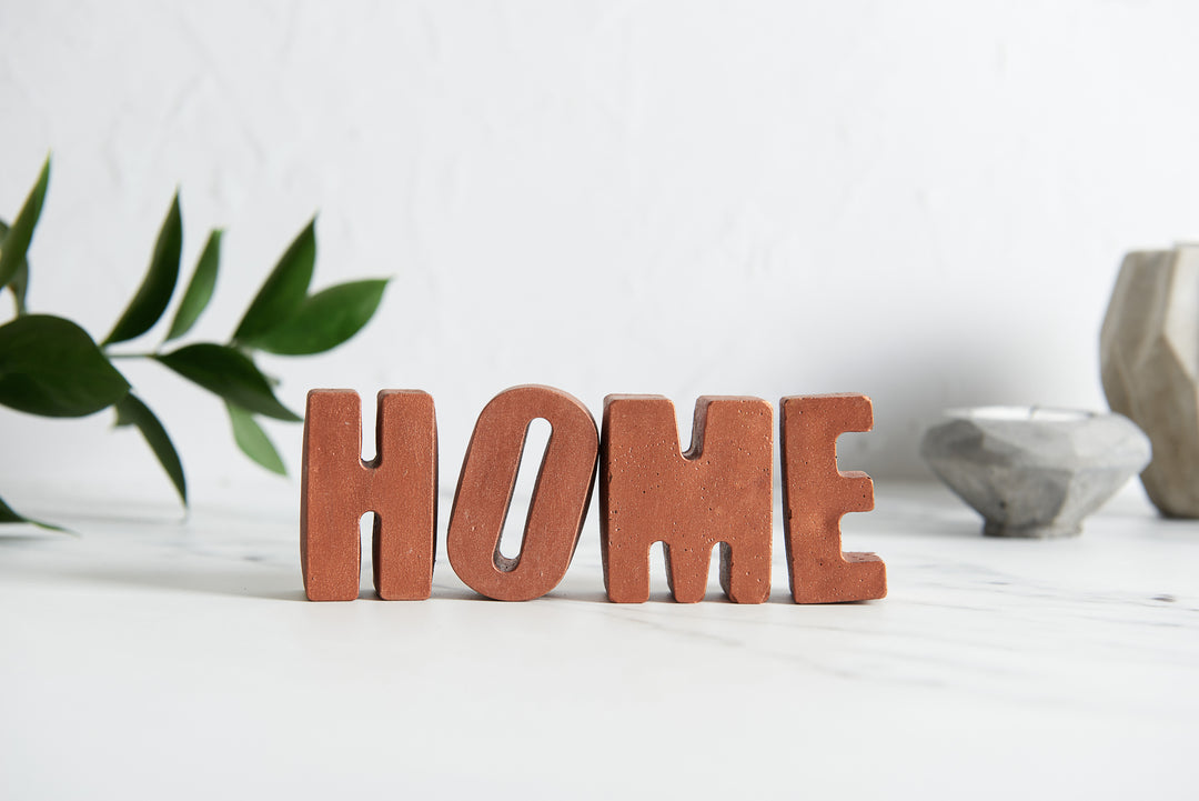 3D Copper Concrete Letters