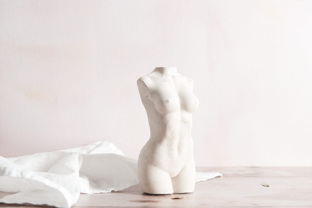 Elegant Nude Lady Concrete Vase