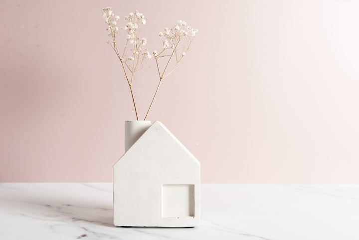 Charming House-Shaped Concrete Vase