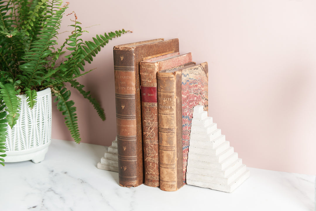 Concrete Mayan Pyramid Bookends