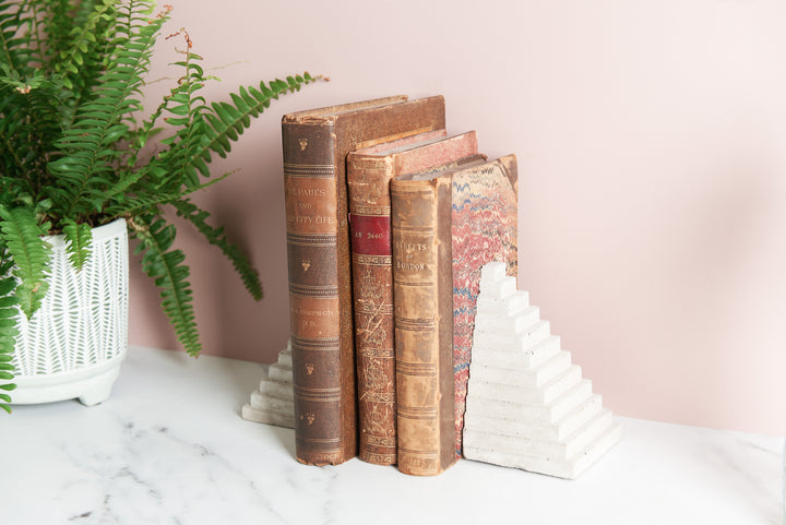 Concrete Mayan Pyramid Bookends
