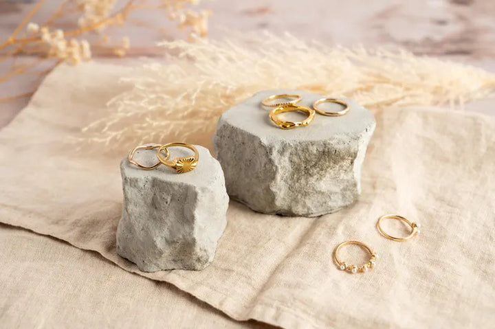 Concrete Rock Jewelry Display