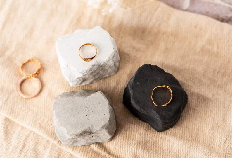 Concrete Rock Jewelry Display