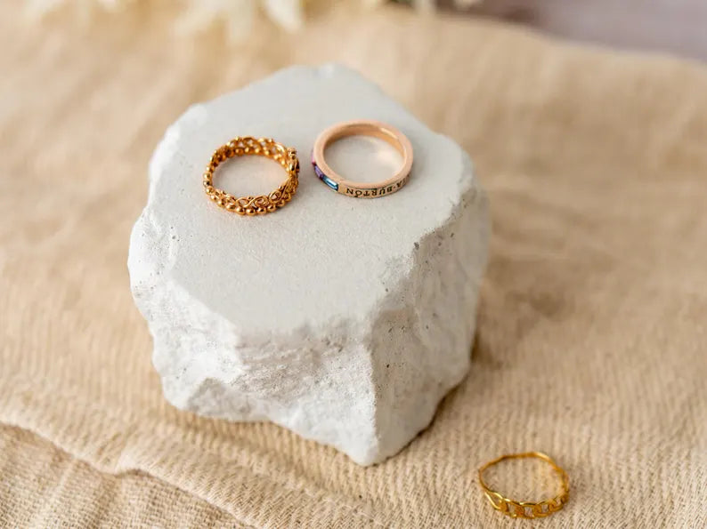 Concrete Rock Jewelry Display
