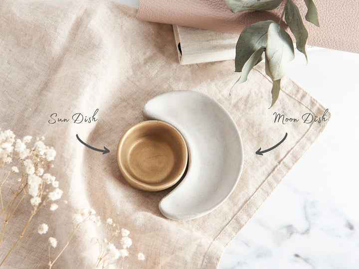 Sun and Moon Concrete Dish Set