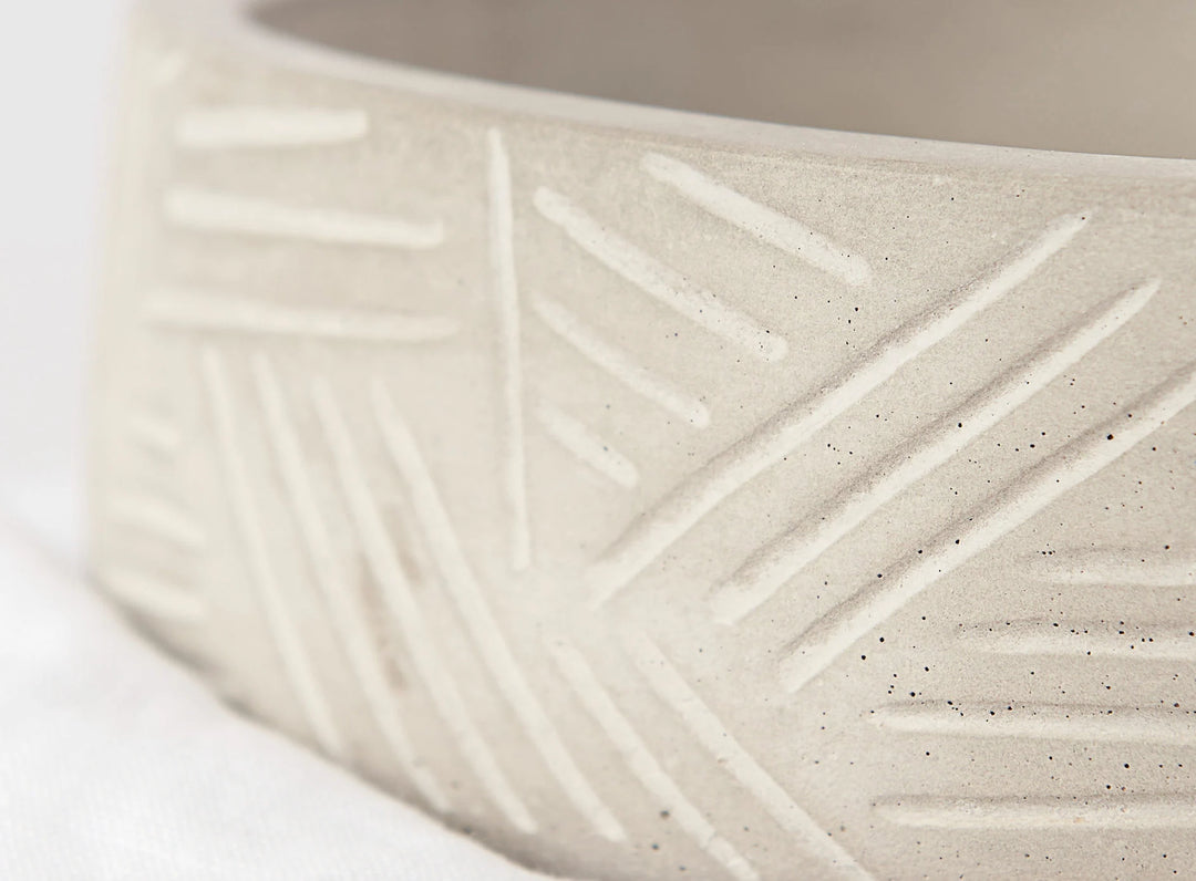 Textured Round Concrete Bowl