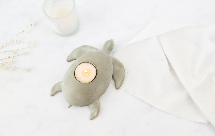 Turtle Concrete Tea Light Holder